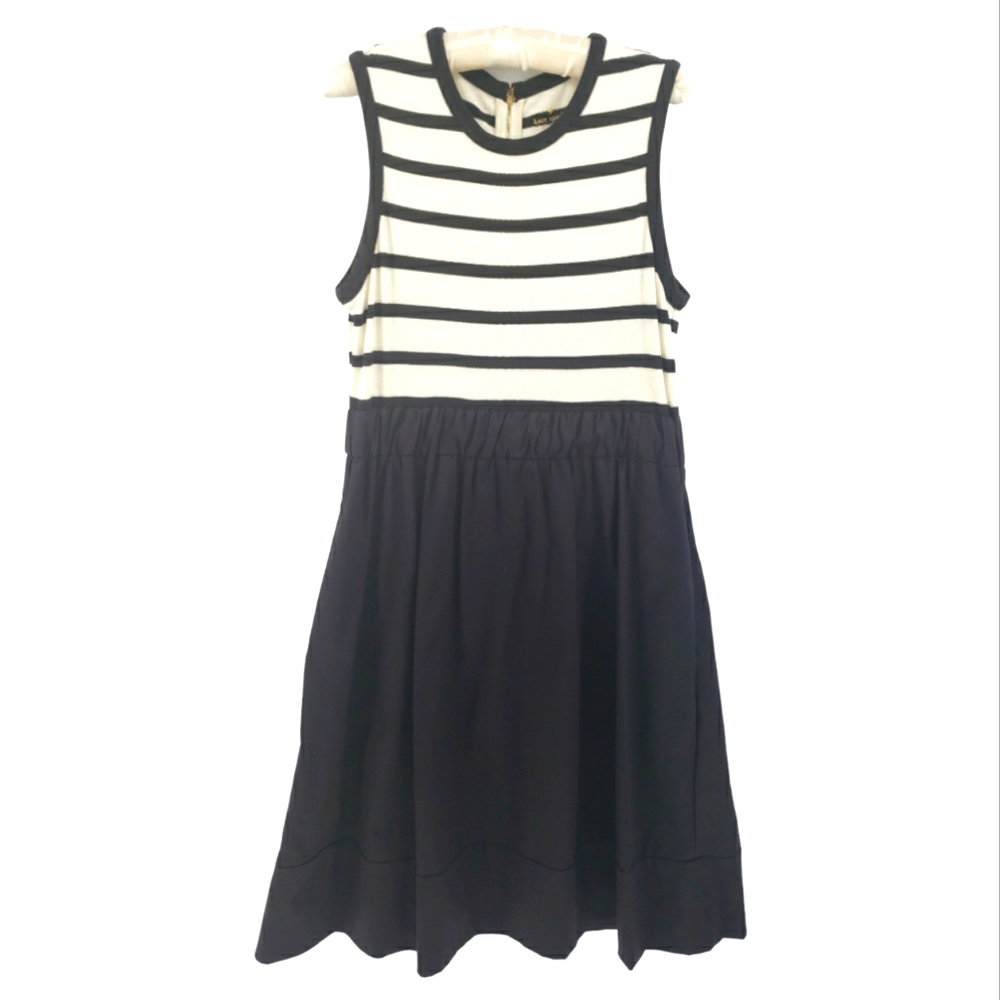 kate spade Black and White Striped Midi Dress